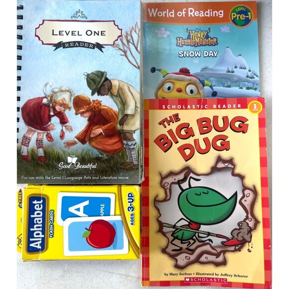 Set of 4 books: Level One Reader,The Big Bug Dug, Henry Hugglemonster Snow Day - Picture 1 of 8